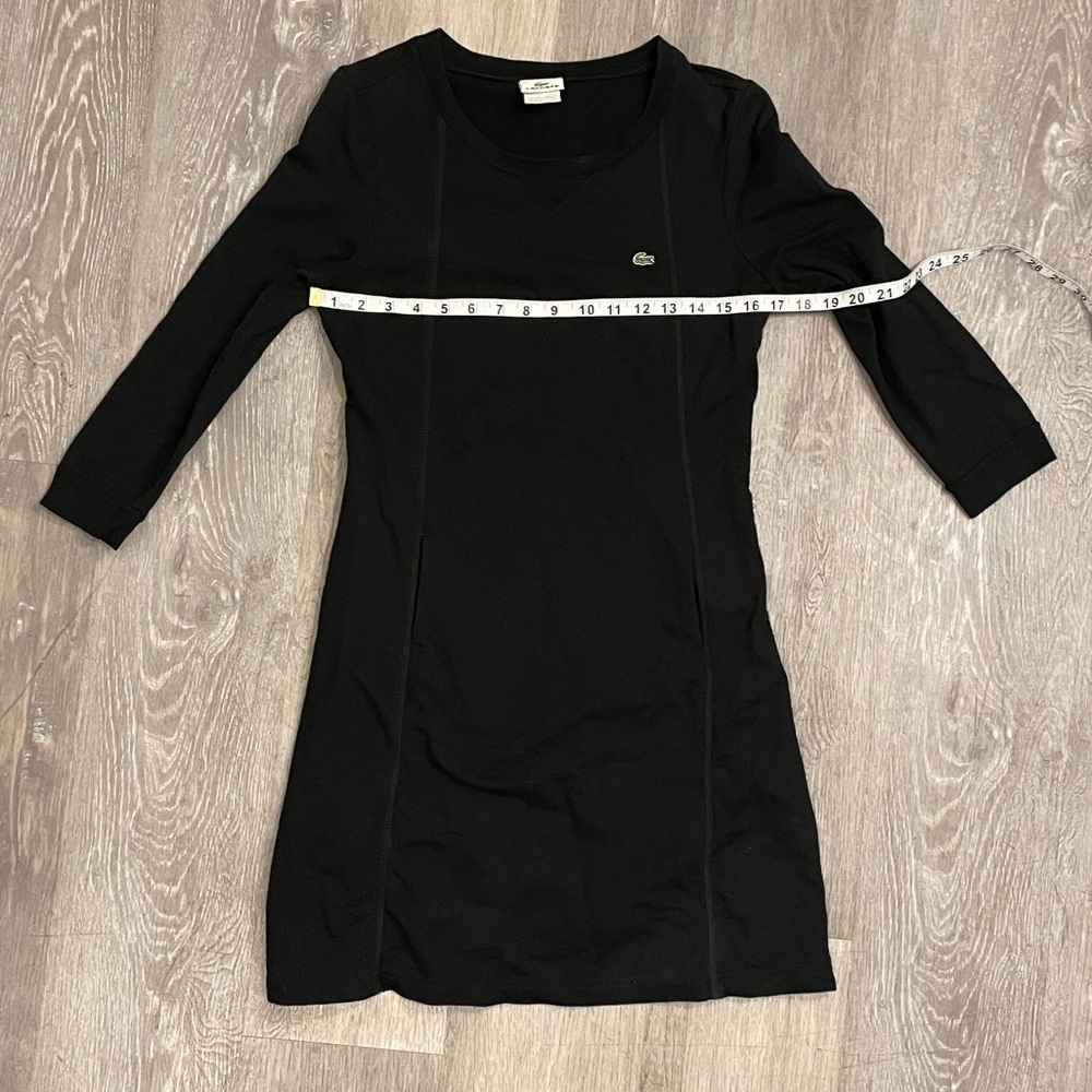 🐊 Lacoste Black Long-Sleeve Dress (Size 42 / M-L) - Picture 6 of 7
